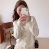 Jaqueta Cardigan Suéter Curto para Mulheres, Outono e Inverno 2026 Novo Estilo, Casual, Estiloso, Versátil, Top de Tricô de Botão Único