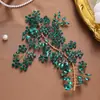 Grampo de Cabelo Flor de Strass Luxuoso Estilo Europeu, Adorno de Cabeça para Noivas, Presilha Lateral para Festas, Acessório de Cabelo para Banquete de Casamento