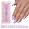 Unhas Vestíveis Cor Sólida Brilhantes Removíveis Caixa com 120 Peças Unhas Pré-moldadas Vestíveis Patch de Unha Postiça Manicure