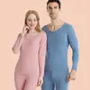 Traje cálido AB de terciopelo de doble cara para hombre, súper elástico, otoño e invierno, grueso, cuello redondo, ropa interior larga