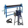 Máquina enrolladora de chapa metálica pequeña máquina manual para curvar placas máquina engrapadora de aislamiento rodillo de tres rodillos para chapa de aluminio máquina de plegado máquina de cierre de costura