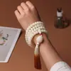 Som de chocalho quente com raiz de Bodhi de Jade Branco de Hainan branco puro para homens e mulheres em volta do dedo pulseira de mão macia vendas diretas da fábrica