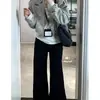 Jeans negros acampanados para mujer, nuevo estilo de verano, talla grande, elásticos, adelgazantes, adecuados para cuerpo tipo pera, pantalones de pierna ancha bootcut