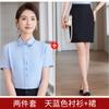 Camisa feminina manga curta temperamento aeromoça terno profissional recepção salão de beleza colarinho branco propriedade atendimento ao cliente roupas de trabalho