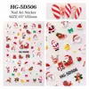 Pegatinas Originales para Uñas con Relieve de Santa Claus, Lote Mixto Variado, Pegatinas Navideñas 3D Transfronterizas Modelo Hg
