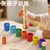 Educación Temprana Montessori Transfronteriza Siete Colores Cognición de Color Emparejamiento Clasificación Taza Entrenamiento de Concentración Infantil Juguetes Educativos Madera