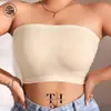 Colete Feminino Tomara-que-caia com Amarração no Peito Push-Up à Prova de Choque Corset Sutiã Tamanho Plus Lingerie para Mulheres
