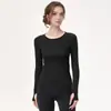 Entrega Directa de Fábrica Ropa de Yoga de Manga Larga Ajustada Absorbente de Sudor para Entrenamiento Running Fitness Camiseta Seamless Adelgazante