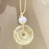 Colgante de Círculo de Perlas Geométricas Largas Estilo Europeo y Americano Transfronterizo Nuevo Estilo Chino Cadena de Suéter para Mujer con Cuerda Trenzada Antigua