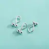 Plata de Ley S925 Colgante Pequeño Colgante de Cereza con Lazo Colgante para Pulsera de Perlas Hecha a Mano DIY Colgante de Collar de Cristal