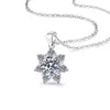 El Collar Más Vendido de Amazon de Plata de Ley 925 con Moissanita, Colgante de Copo de Nieve para Mujer, Cadena para Clavícula de Moda de Lujo Ligero, Ins Transfronterizo