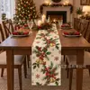 2027 Nueva Serie Exclusiva Transfronteriza de Caminos de Mesa Navideños Impresión de Alta Definición Decoración Festiva de Acebo y Campanas Camino de Mesa