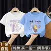 Camiseta Manga Curta para Meninas 2025 Novas Blusas de Algodão Puro para Crianças de Tamanho Médio e Grande Meninas Verão Soltas Gola Redonda Camisetas Básicas