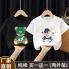 Nova Camiseta Estilosa de Algodão Puro com Estampa de Desenho para Meninos, Manga Curta, para Bebês e Crianças, Camiseta Casual Confortável e Respirável, Camiseta Tendência de Meia-Manga