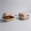 Caixa de embalagem descartável biodegradável caixa de polpa Caixa de Almoço fast food caixa de hambúrguer americano com tampa caixa bento para almoço caixa com trava