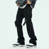 Pantalones Vaqueros Casuales con Cinta 2024 Diseño de Moda Pantalones para Hombre Estilo High Street Americano Ligeramente Acampanados Corte Delgado Pantalones para Hombre