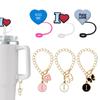 Gorra de paja Love Stanley, cadena con alfabeto de 26 piezas, accesorios para tazas de agua, cadena para tazas Stanley