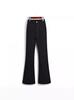 ¡El Mismo Estilo de Jeans Elásticos en Cuatro Direcciones que Dai Jia*Er! Pantalones Negros Pequeños Forrados de Polar para Otoño e Invierno, Corte Ajustado, Adelgazantes, Ligeramente Acampanados 531
