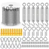 Kit de Suspensão de Cabo de Aço Revestido de Borracha de 2mm em Aço Inoxidável Conjunto de Cabo para Guarda-Corpo Externo de Jardim Gancho de Mola Tensor