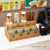 Porta-copos de papel descartável, dispensador de copos para loja de milk tea, porta-copos multifuncional para balcão de cafeteria