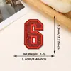 Parches bordados de letras inglesas 26 y números con lentejuelas rojas más vendidos transfronterizos con adhesivo termofusible para decoración de ropa