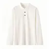 Moletom Retro Americano Falso Duas Peças com Gola Henry para Homens, Novo Estilo Outono e Inverno, Estilo Hong Kong Solto Casual Camisa de Base Manga Longa