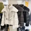 Jaqueta de Penas de Pato para Mulheres, Novo Estilo de Inverno, Gola Grande, Emagrecedora, Elegante, Design Curto para Mulheres Baixas