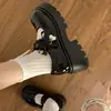 Zapatos Mary Jane de Estilo Dulce y de Moda con Faldas para Mujer, Nuevos Zapatos de Cuero con Plataforma de Suela Gruesa y Cordones para Mujer, Primavera y Verano 2025