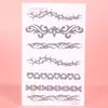 Adesivos de Tatuagem Impermeáveis com Tatuagens de Espinhos Bonitos Transfronteiriços, Vários Adesivos Personalizados de Nicho Impermeáveis e Duradouros Estilo Bracelete de Espinhos