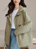 Abrigo Rojo Ancora Abrigo de Mujer Primavera y Otoño Largo Medio 2024 Nuevo Cordón Cintura Ajustada Adelgazante Casual Top