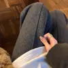 Pantalones de Maternidad 2026 Otoño e Invierno Estilo Nuevo Patrón de Espiga Casual Lana Pantalones de Pierna Ancha de Maternidad Pantalones Rectos de Lana Grises