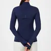 Roupas de Yoga Cross-border Sensação Nua Roupas de Yoga Sensação Nua Jaqueta Esportiva Slim Fit Elástica Zíper Gola Alta Apertada Fio Voador