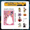 Nuevas pegatinas de rompecabezas DIY de Halloween de 8 piezas transfronterizas con calaveras y fantasmas, Pegatinas de cambio de cara 'Make a Face'