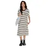 Nueva Bata Rayada para Mujer, Nuevo Estilo de Verano, Vestido Holgado Casual Estilo Coreano, Pijama Holgado Delgado de Manga Corta