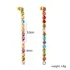 Pendientes de Borla de Zirconia Europeos y Americanos Moda Femenina Exquisitos Estilo Lujo Ligero Versátiles Cadena de Diamantes de Color Redonda Accesorios Pendientes Transfronterizos