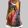 Transfronterizo Vestido Nuevo Textura Gama Alta Impresión Digital 3D Vestido Talla Grande Estilo Vacacional Vestido Talla Grande Mujer