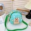 Bolsa Transversal Infantil Fofa de Alta Qualidade Popular de Primavera e Verão Leve com Estampa de Desenho de Capivara Bolsa de Ombro para Bebê