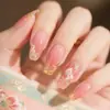 Wm-321 Esmalte Floral Unhas Postiças Curtas t Estilo Nacional Transfronteiriço Floral Suave Flor Temperamento Unhas Usáveis Atacado