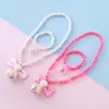 Nuevo Conjunto de Pulsera y Collar de Cuentas de Tierra Lazo Lindo Cuentas Transparente Bola Malvavisco Colgante Collar Al por Mayor