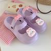Pantuflas de Playa para Mujer de Verano con Lindo Lazo de Conejito y Punta Cerrada, Pantuflas Dulces y Adorables con Lazo