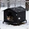 Envío Gratis, Nido para Gato Callejero con Temática de Amor, Adecuado para Todas las Estaciones, Impermeable, Resistente a la Lluvia, Resistente al Frío, Tienda Nido Cerrada para Exteriores, Suministros para Mascotas