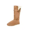 Botas de Neve Cano Alto Chuyu Ji Femininas 2026 Novo Estilo Solado Grosso Acolchoado Quente Sapatos de Algodão Tendência Versátil Uso Dupla Face Botas Longas com Pelúcia