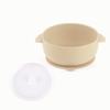 Tigela de Silicone para Comida de Bebê Mais Vendida no Exterior, Tigela para Bebê com Forte Sucção na Base, Tampa Transparente à Prova de Poeira, Anti-Queimaduras, Alças Duplas