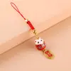 Pingente de celular gato da sorte cerâmico desenho animado fofo sorte sorte boa sorte todas as coisas adequadas pingente de bolsa presente