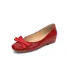 Aumento de 5CM Tacón Cuadrado Charol Zapatos de Salón Individuales Mujer 2026 Nuevo Estilo Francés Cómodos para Estar de Pie Mucho Tiempo Pies Planos Zapatos de Ballet