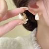 Pendientes de Gota de Agua Metálicos Esmaltados Estilo Coreano para Mujer, Pendientes Retro de Gama Alta de Nicho, Pendientes de Botón Simples con Sentido de Diseño