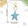 Chaveiros com Pingentes de Estrela do Mar Bordados com Lantejoulas para Venda por Atacado, Acessórios para Bolsas, Capas de Celular, Roupas, Joias Artesanais DIY