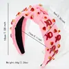 Diadema con Letras Xo del Día de San Valentín de Fábrica, Accesorio para el Cabello de Tela Anudada con Pedrería en Forma de Corazón, Exclusivamente para Ventas Transfronterizas