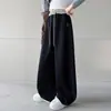 Pantalones deportivos anchos y holgados de moda para niñas grandes, pantalones casuales de tiro alto para adolescentes, pantalones rectos estilo americano para estudiantes de secundaria
