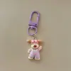 Lindo llavero de overol de cachorro de dibujos animados, colgante creativo personalizado para bolso, decoración de mochila para estudiantes, regalo de accesorio